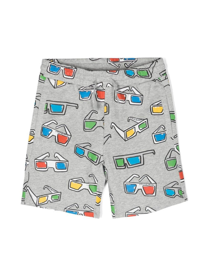 Gray Bermuda shorts for boys with print