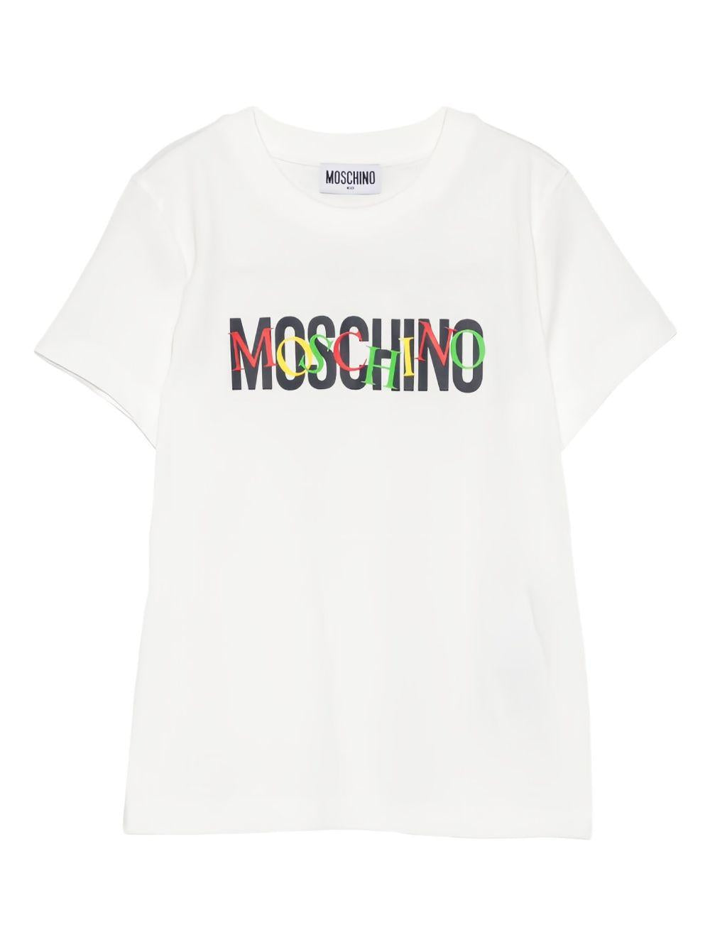 T-shirt bianca per bambino HUM05ILAA10 10063 Moschino Kids 
