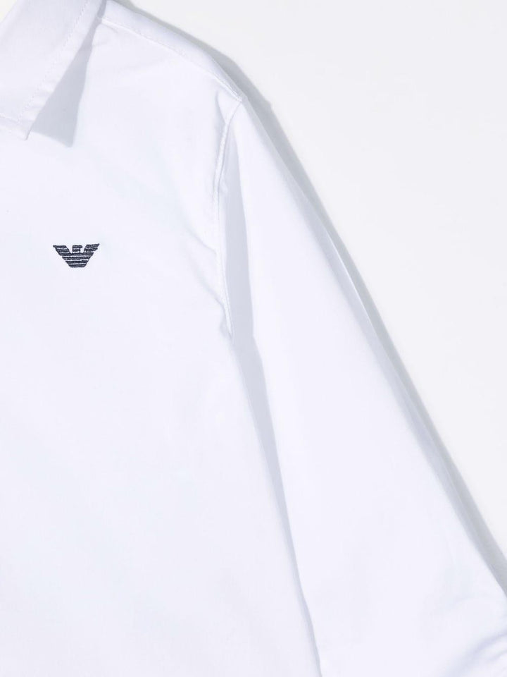 Camicia per neonato in cotone bianca 8NHC014NGDZ 0100 Emporio Armani Kids 