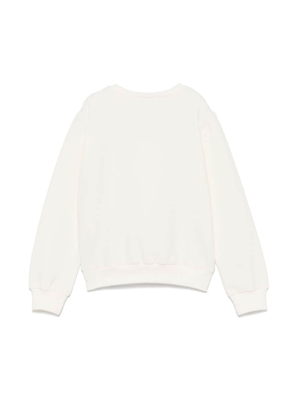 White sweatshirt for girls with logo