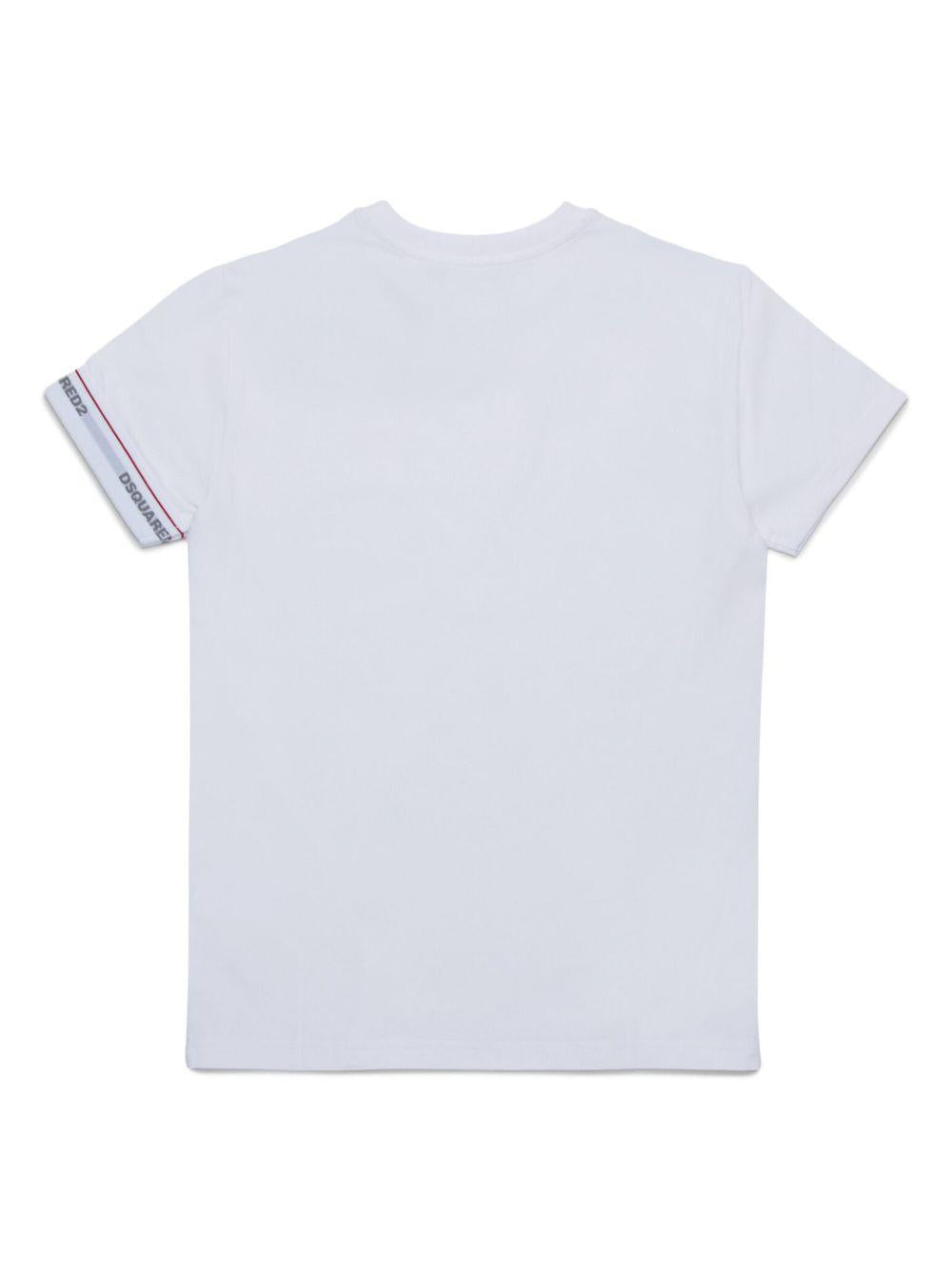 T-shirt bianca per bambino DQ2480D008J DQ100 Dsquared2 Kids 