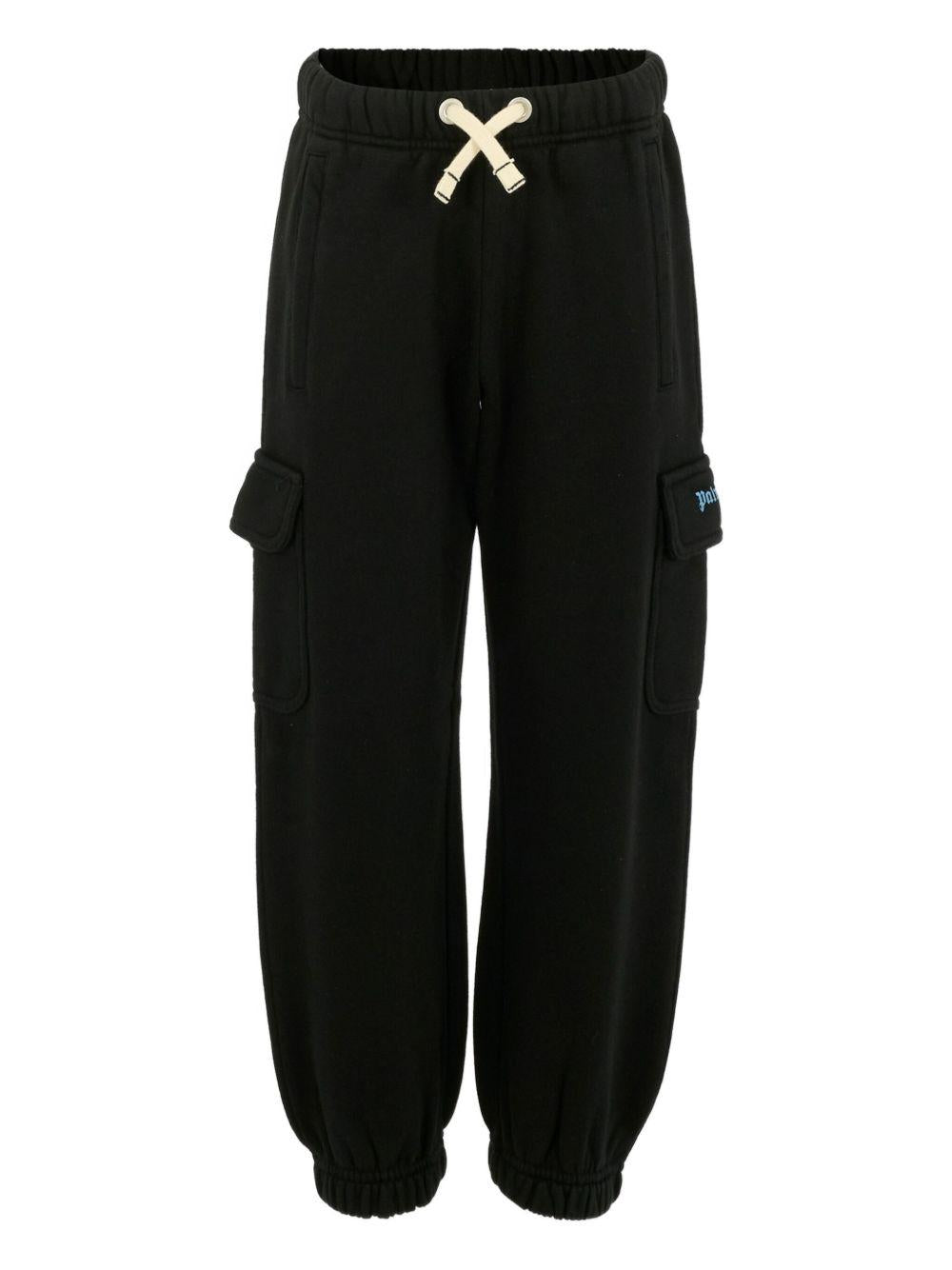 Pantalone nero per bambino PBCH016F25FLE001 1040 Palm Angels Kids 