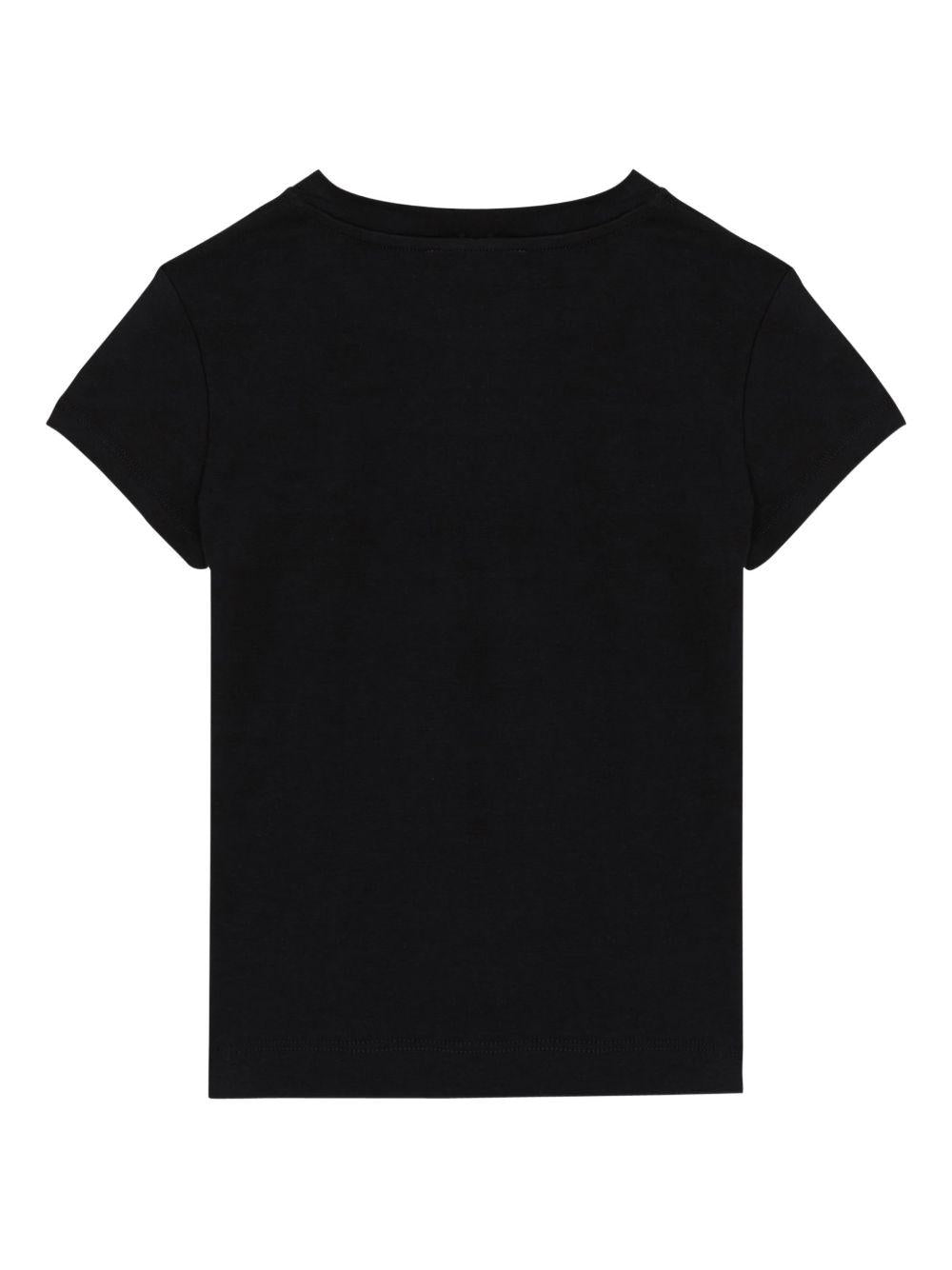 T-shirt nera per bambino BY8A51Z3277 930 Balmain Kids 