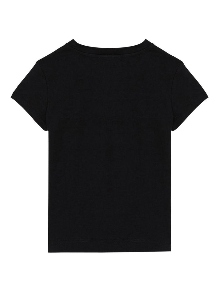 T-shirt nera per bambino BY8A51Z3277 930 Balmain Kids 