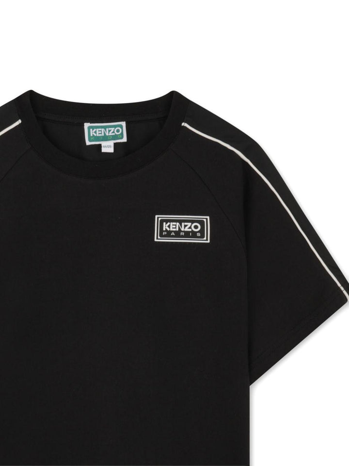 T-shirt nera per bambino K61682 09B Kenzo Kids 
