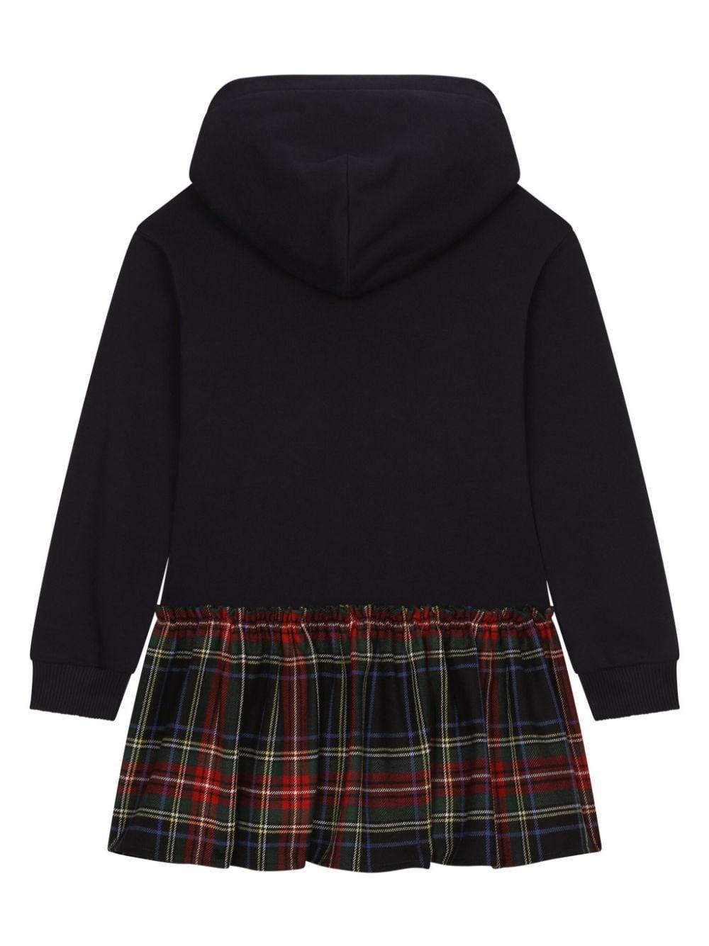 Black/Multicolor Cotton/Wool Dress for Girls