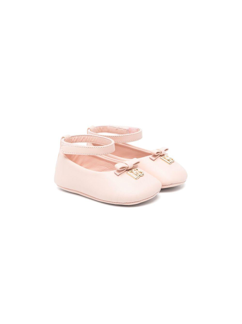 Ballerine rosa chiaro per neonata DK0065AB793 80400 Dolce & Gabbana Kids 
