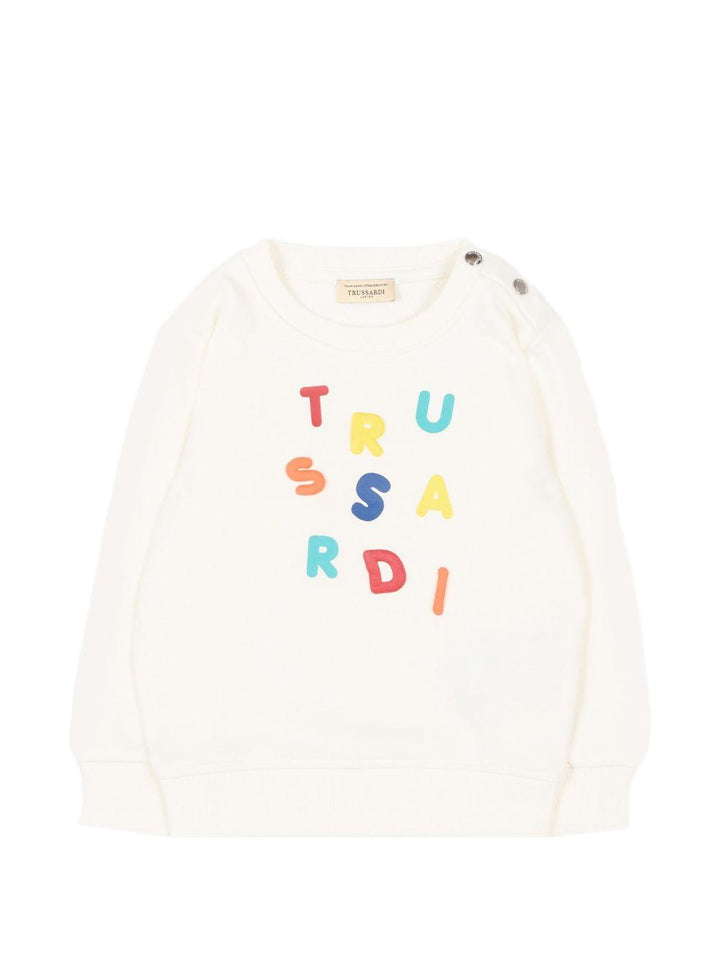 Felpa bianco sporco per neonato TIP26084FE O-W Trussardi Kids 