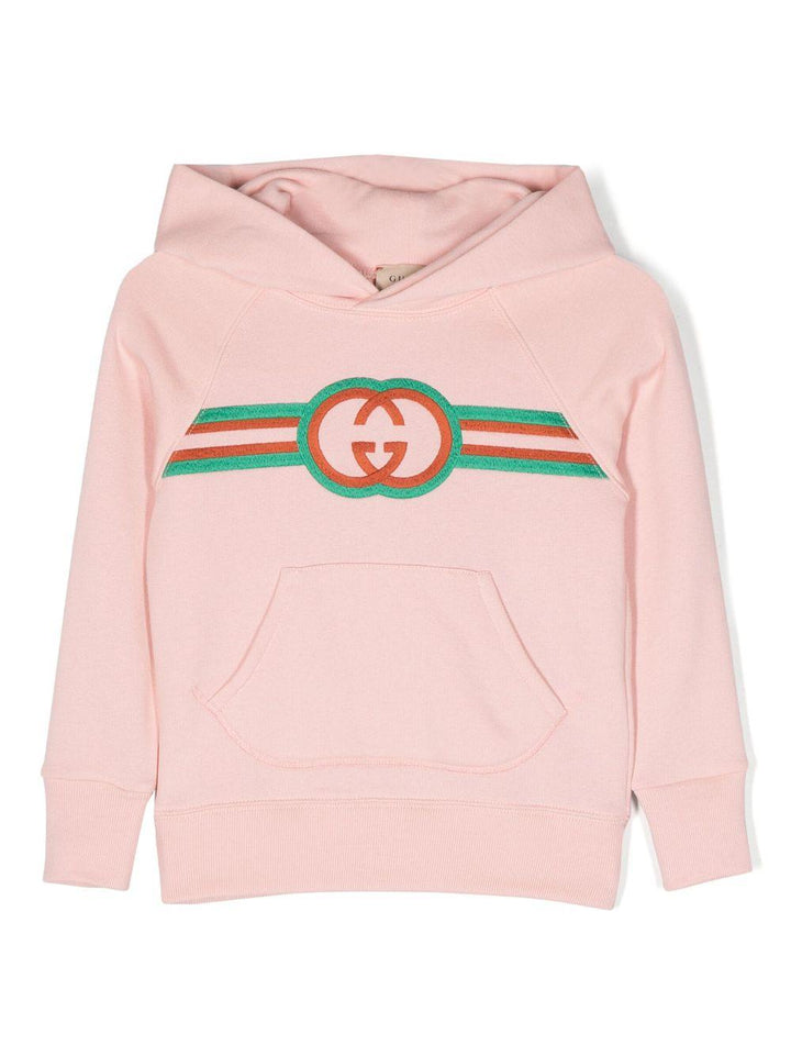 Pink sweatshirt for girls with logo