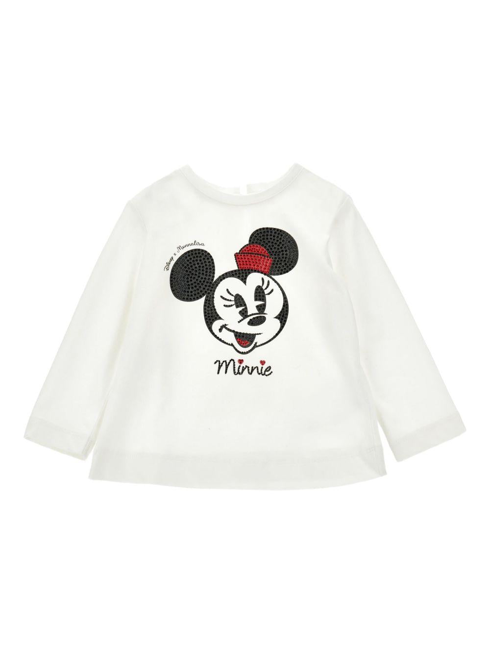 T-shirt bianco per neonata 39F6106005 0001 Monnalisa Kids 