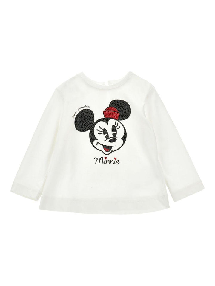 T-shirt bianco per neonata 39F6106005 0001 Monnalisa Kids 