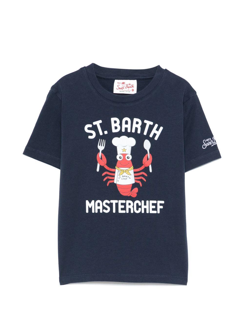 T-shirt blu navy per bambino DNV0001 00291L MC2 Saint Barth Kids 