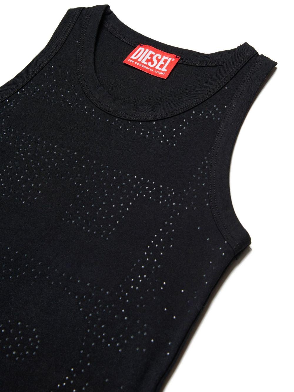 T-shirt nera per bambina J02600KYA0B K900 Diesel Kids 