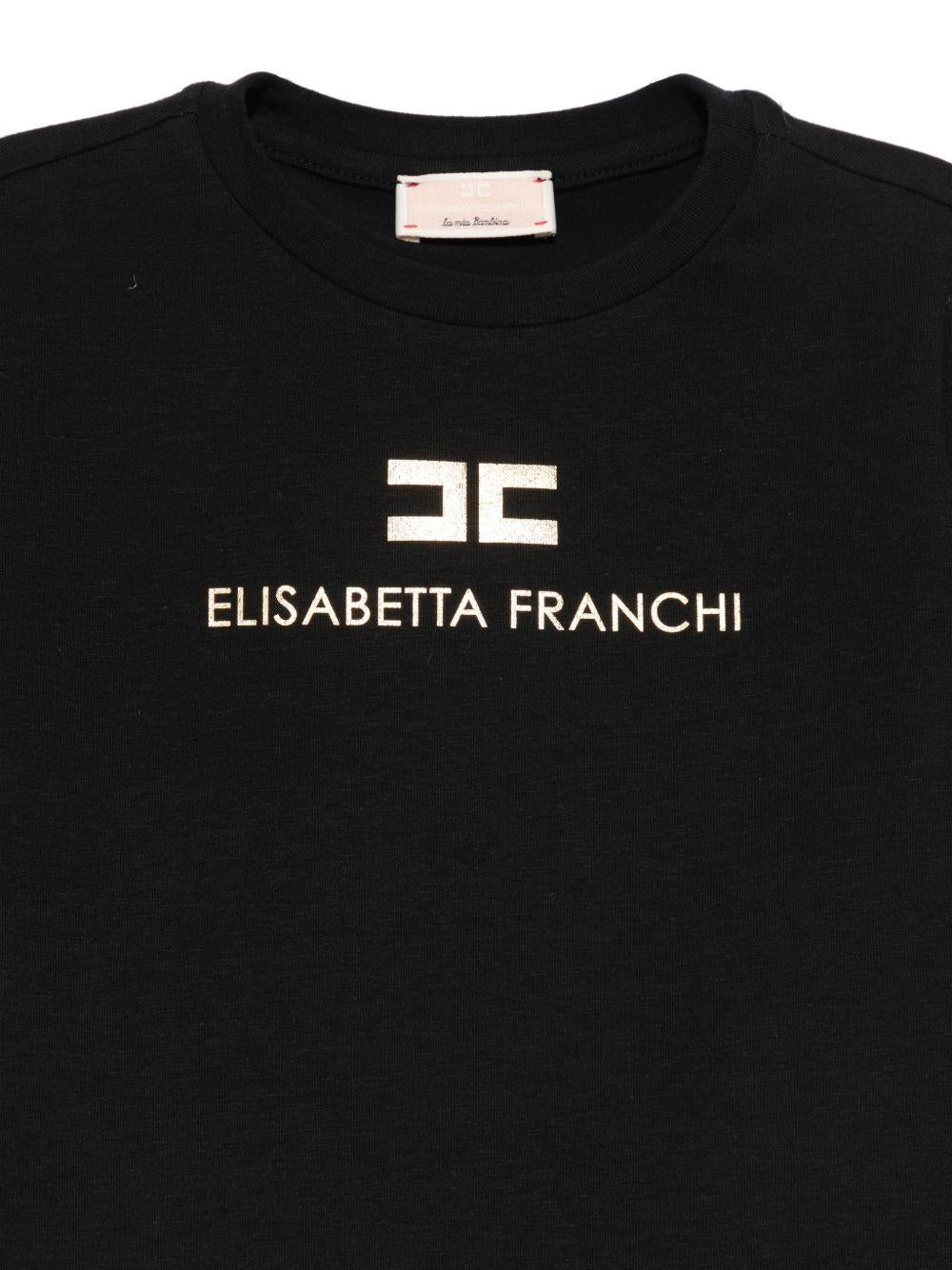 T-shirt nero per bambina EGTS1080JE006 N005 Elisabetta Franchi Kids 