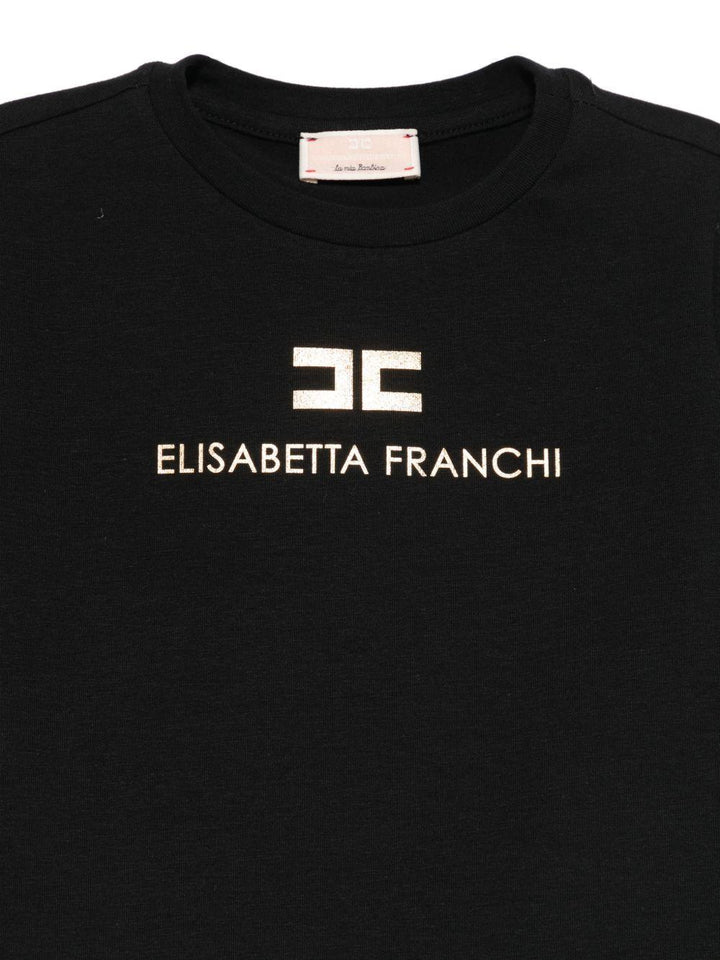 T-shirt nero per bambina EGTS1080JE006 N005 Elisabetta Franchi Kids 