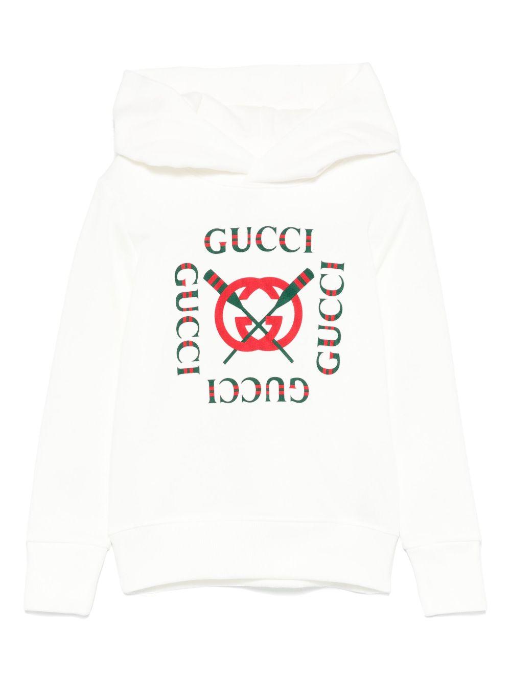 White sweatshirt for boys with logo