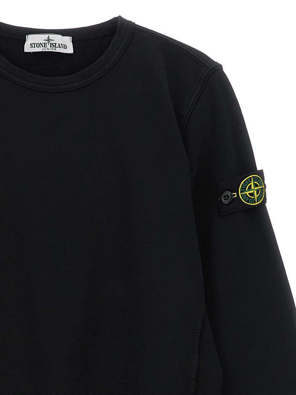 Felpa nera per bambino 66100005S0040 V0029 Stone Island Kids 