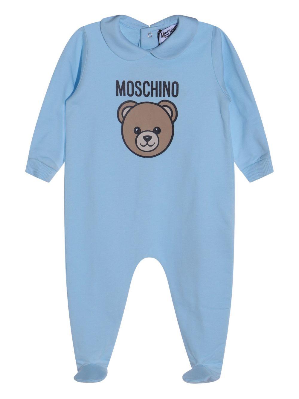 Tutina azzurra per neonato MMY08BLCA40 40304 Moschino Kids 