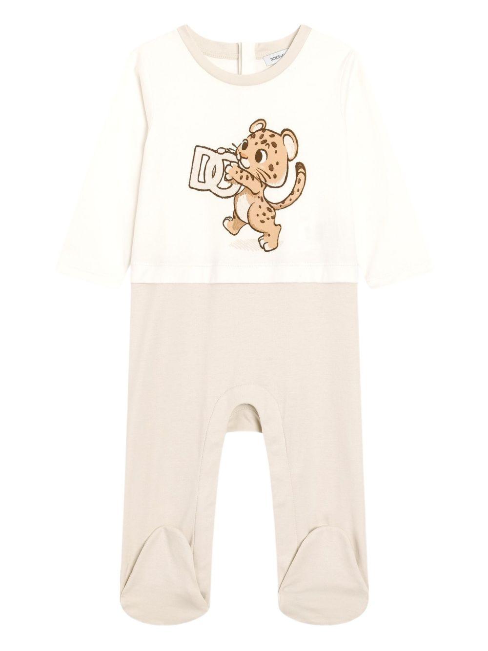 Tutina beige/bianca per neonato L1JOBFII7IS HA5RW Dolce & Gabbana Kids 
