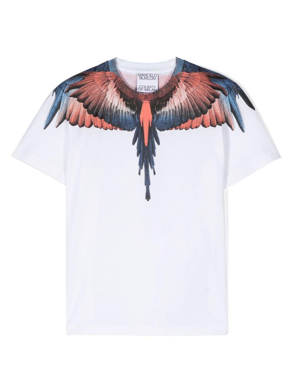 T-shirt bianca per bambino con stampa