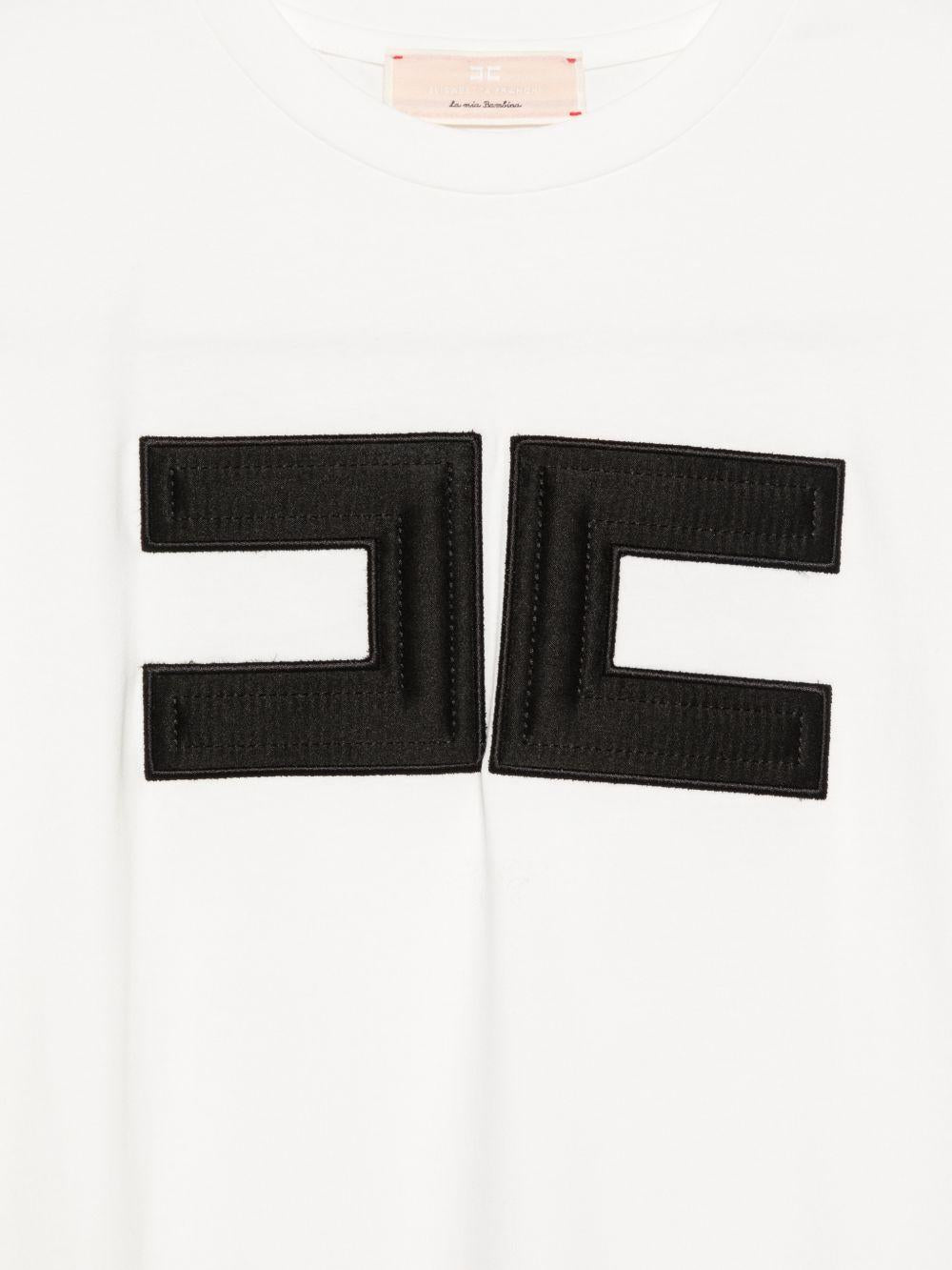 T-shirt bianca per bambina EFTS2620JE006 0185 Elisabetta Franchi Kids 