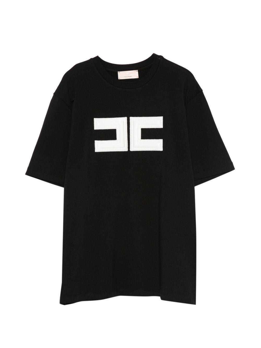 T-shirt nera per bambina EFTS2620JE006 N185 Elisabetta Franchi Kids 