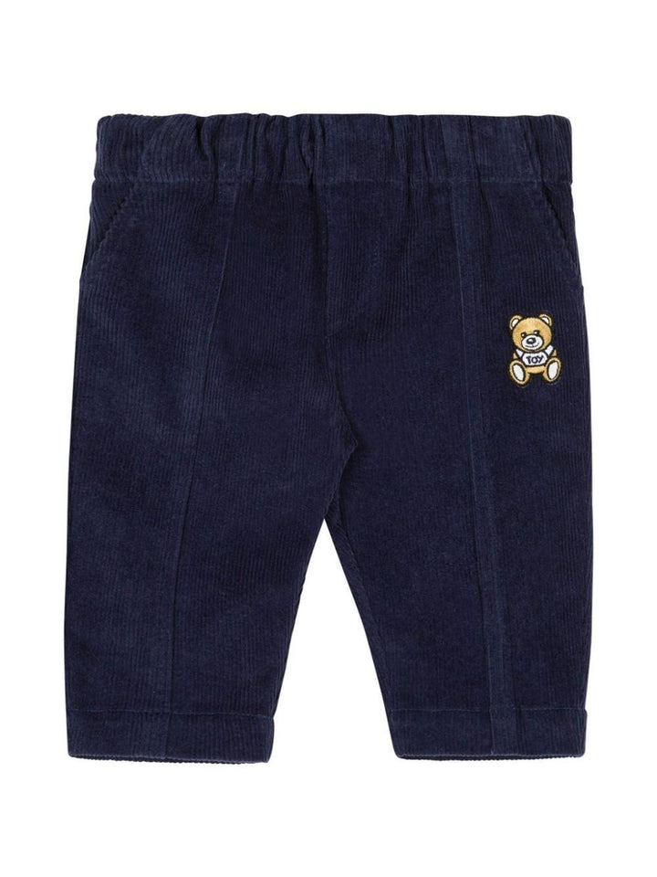 Navy blue trousers for baby with logo