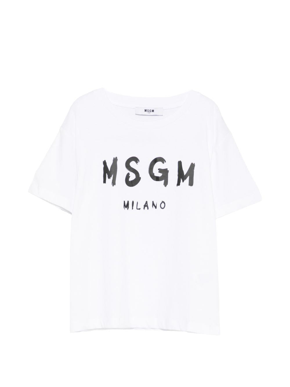 T-shirt bianca per bambino S6MSJUTH001 001 Msgm Kids 