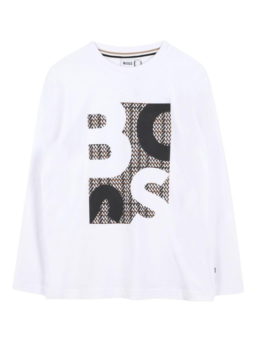 T-shirt bianco per bambino J52362 10P Boss Kids 