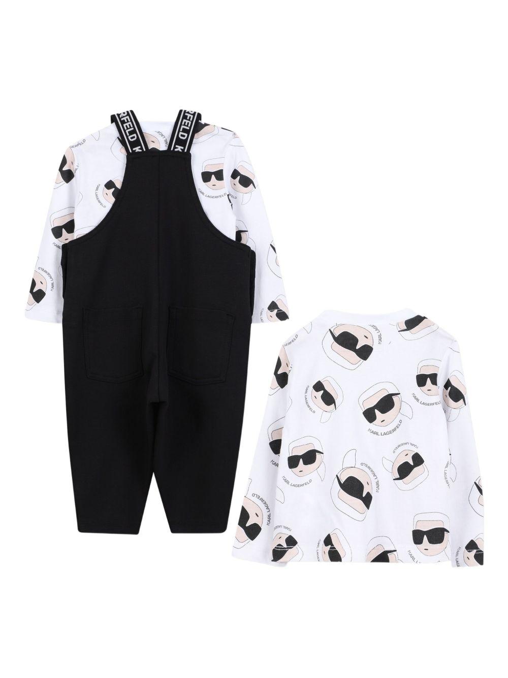 Completo nero/bianco per neonato Z30664 09B Karl Lagerfeld Kids 