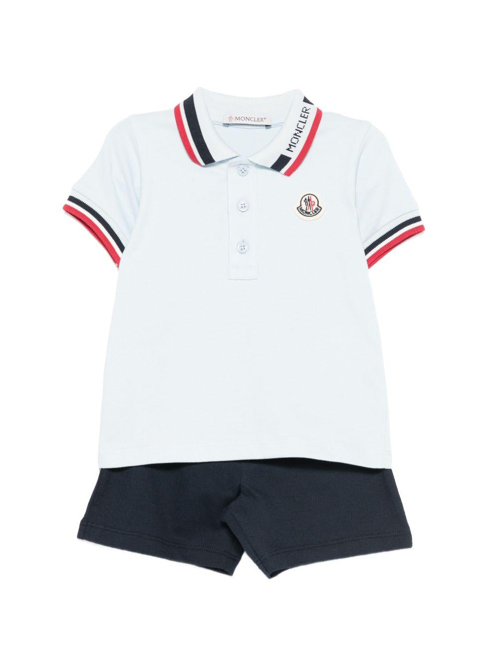 Completo bianco/blu navy per neonato 9518M000158496F F77 Moncler Kids 