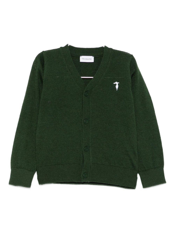 Cardigan verde scuro per neonato TIA25021CD IVY Trussardi Kids 