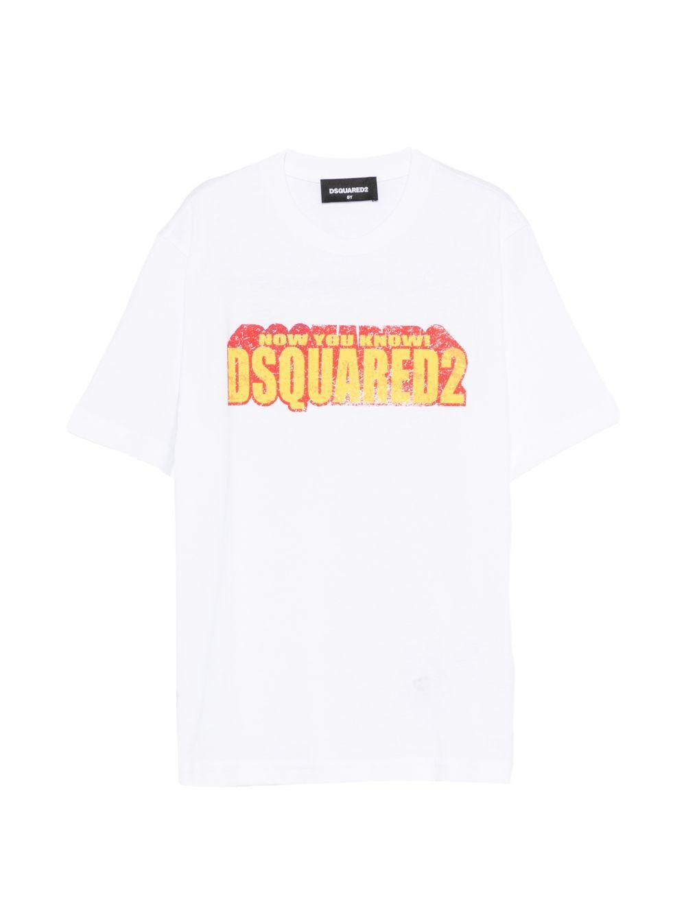 T-shirt bianca per bambino DQ3167D0ACD DQ100 Dsquared2 Kids 