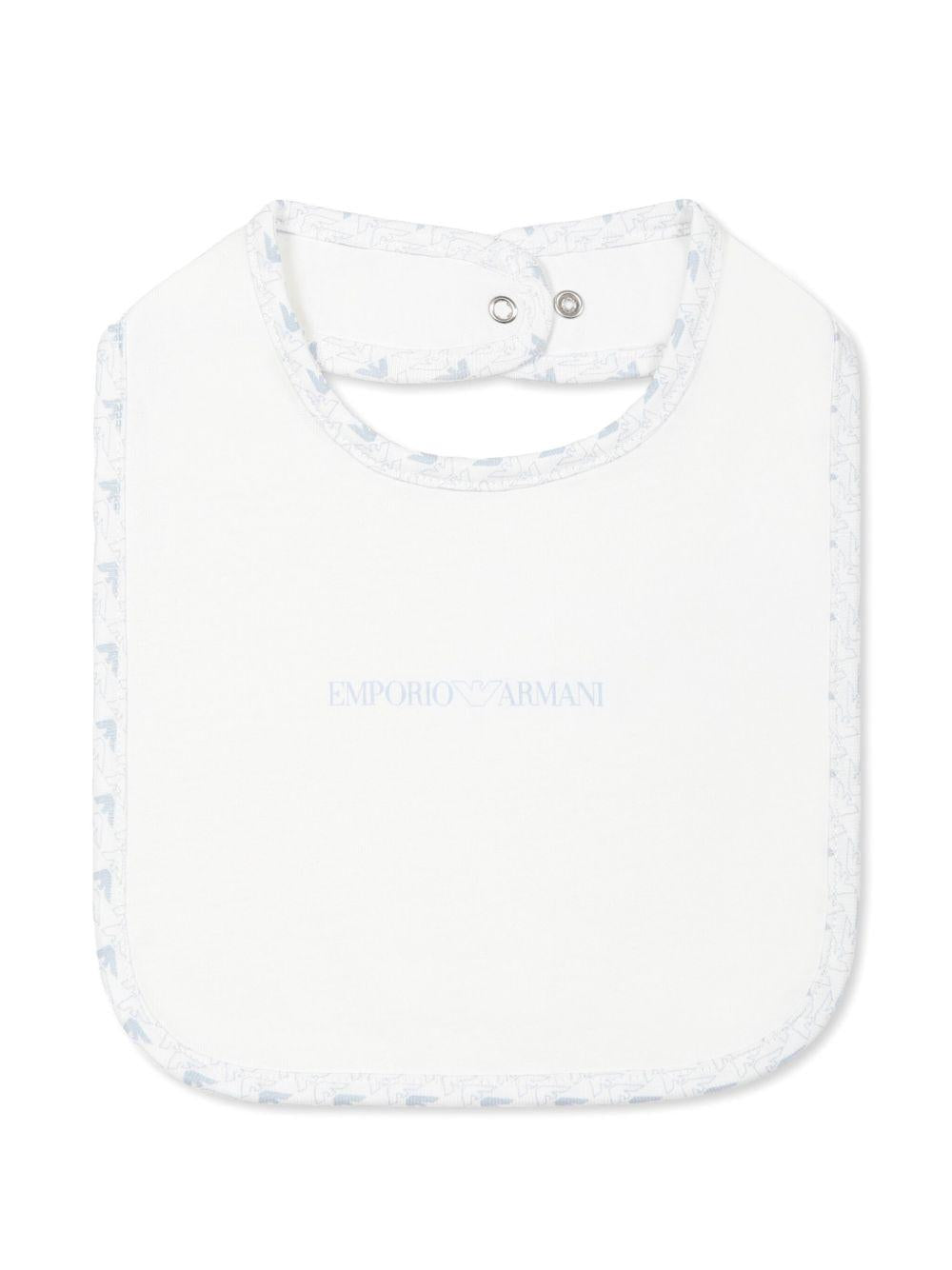 Bavetta bianca/celeste per neonato EY000007AF10913 FB054 Emporio Armani Kids 