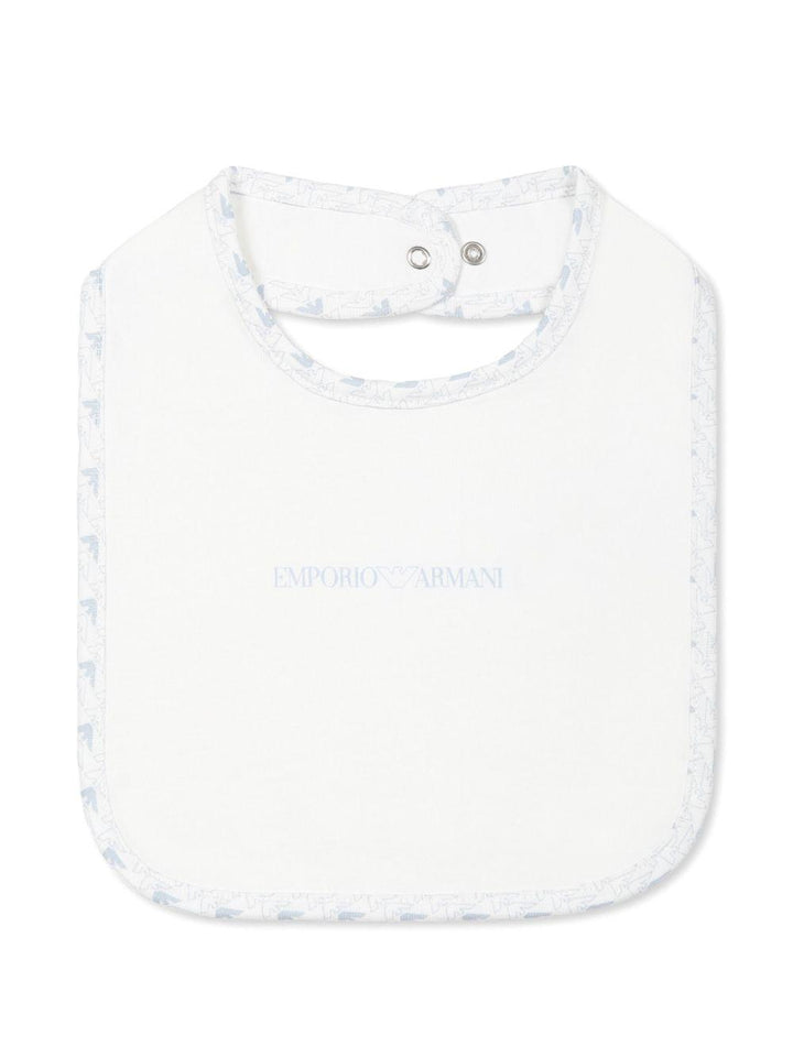 Bavetta bianca/celeste per neonato EY000007AF10913 FB054 Emporio Armani Kids 