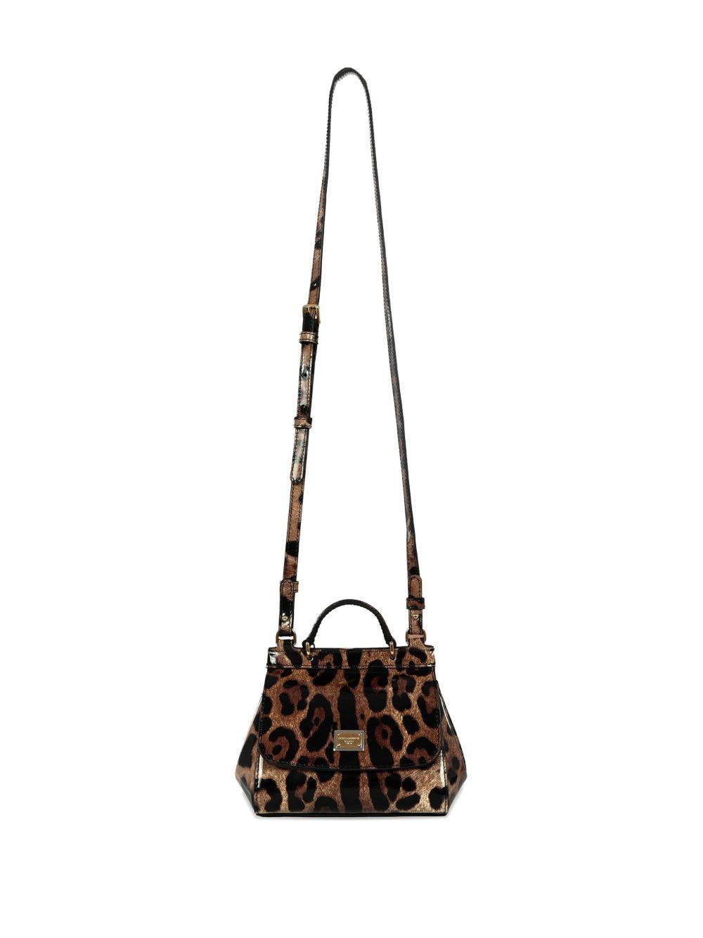 Borsa leopardata marrone/nera per bambina EB0003AM568 HA93M Dolce & Gabbana Kids 