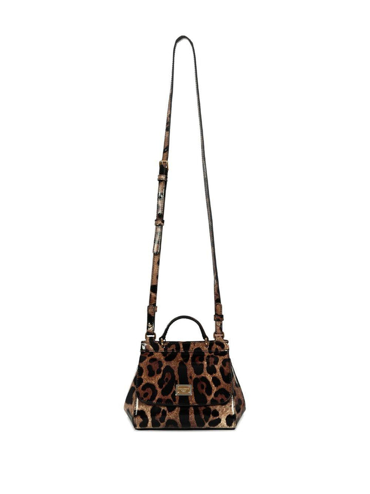 Borsa leopardata marrone/nera per bambina EB0003AM568 HA93M Dolce & Gabbana Kids 