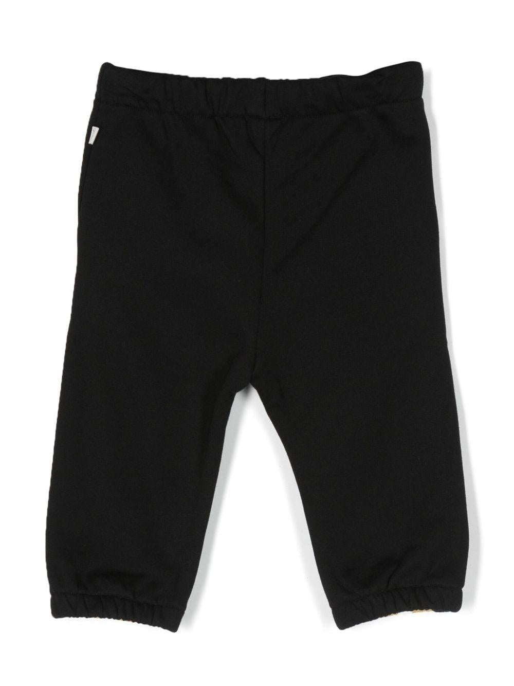 Pantalone nero per neonato con stampa