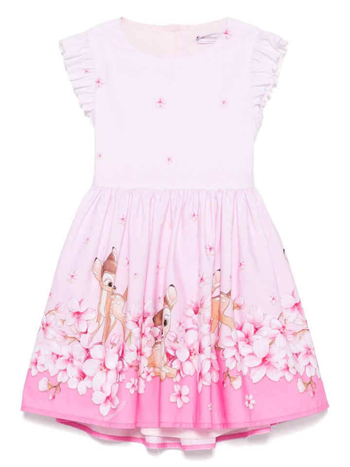 Abito rosa chiaro con stampa per bambina