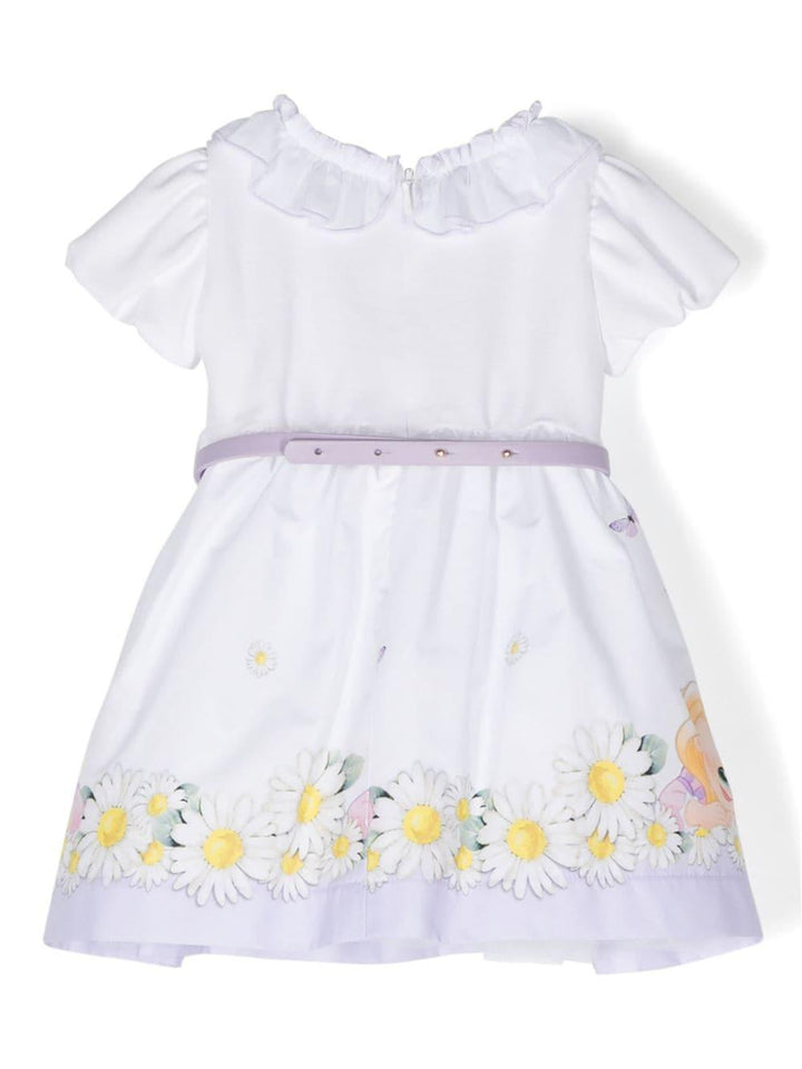 White dress for baby girls with print