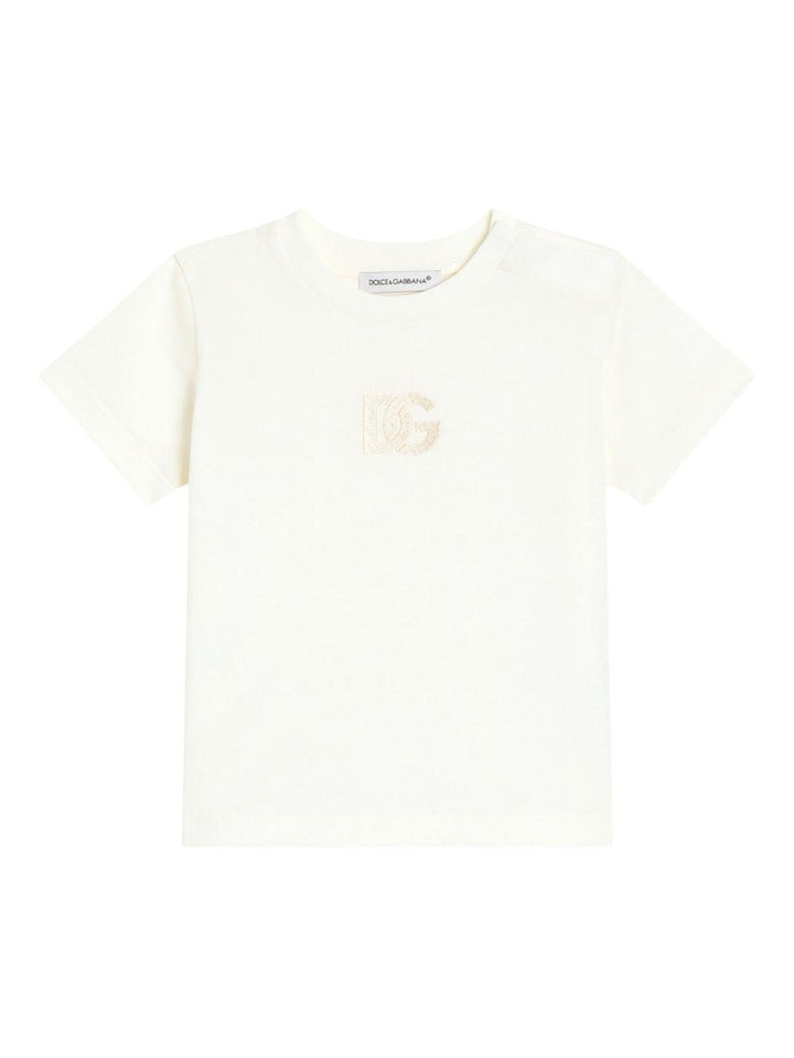 T-shirt bianca per bambina L1JT7WG7PSW W0001 Dolce & Gabbana Kids 