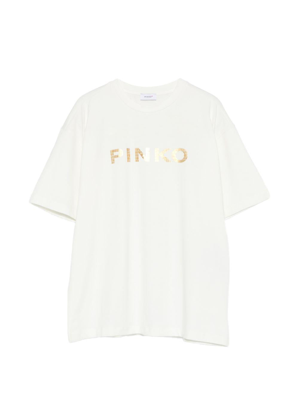 T-shirt bianca per bambina KFTS0430JE017 1071 Pinko Kids 