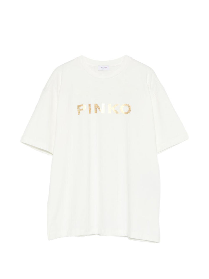 T-shirt bianca per bambina KFTS0430JE017 1071 Pinko Kids 