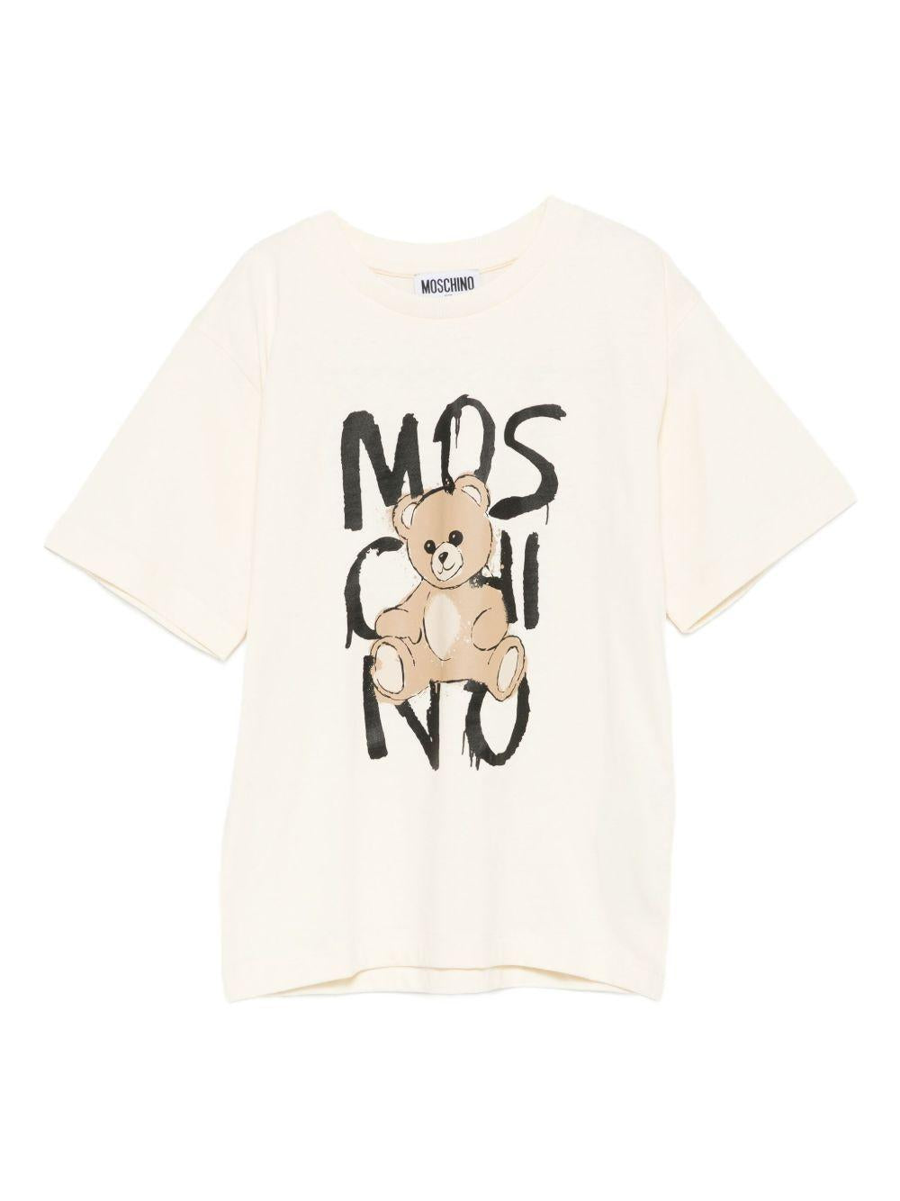 T-shirt beige chiaro per bambino HNM05GLAA20 10123 Moschino Kids 