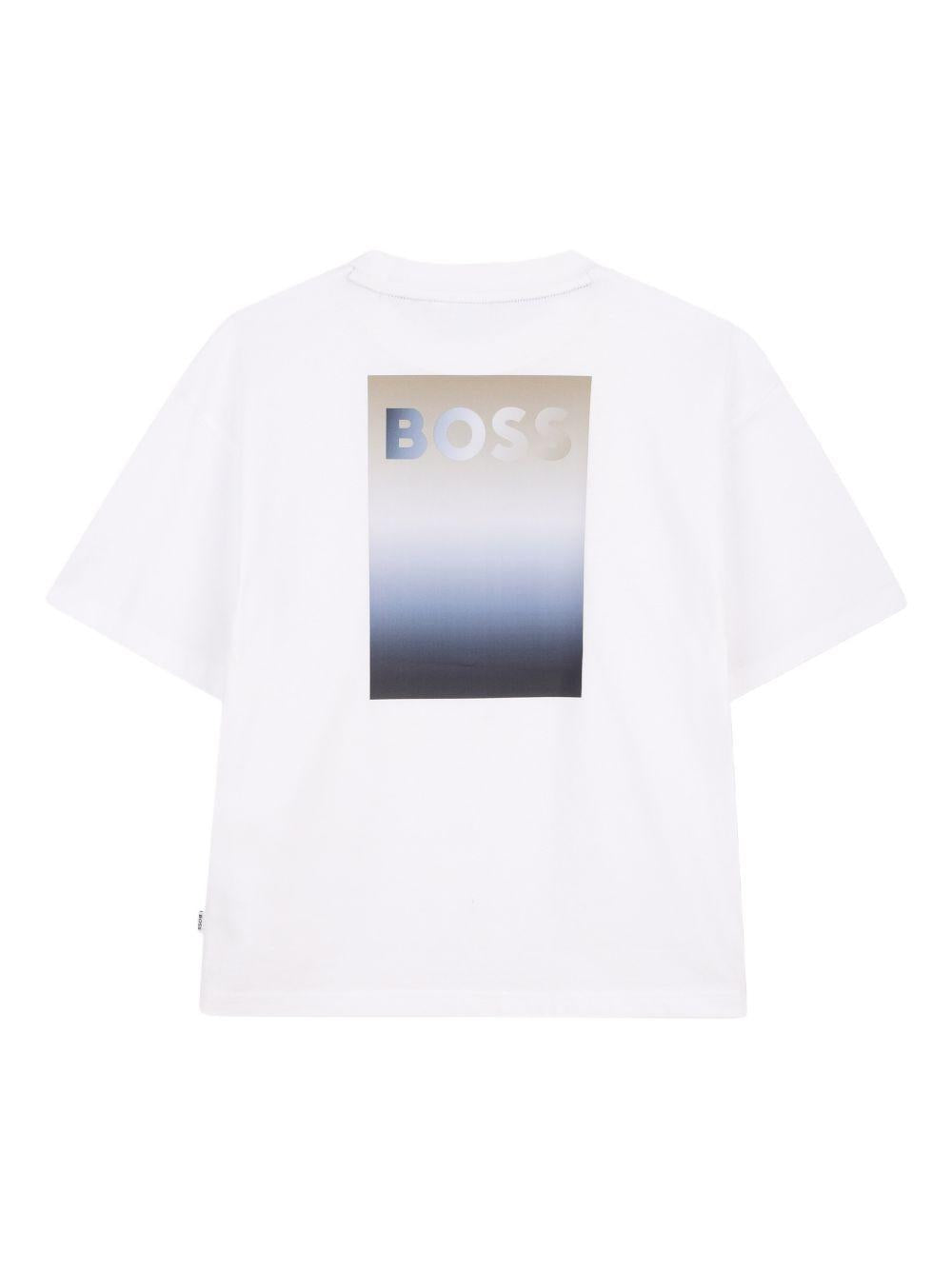 T-shirt bianca per bambino J52987 10P Boss Kids 