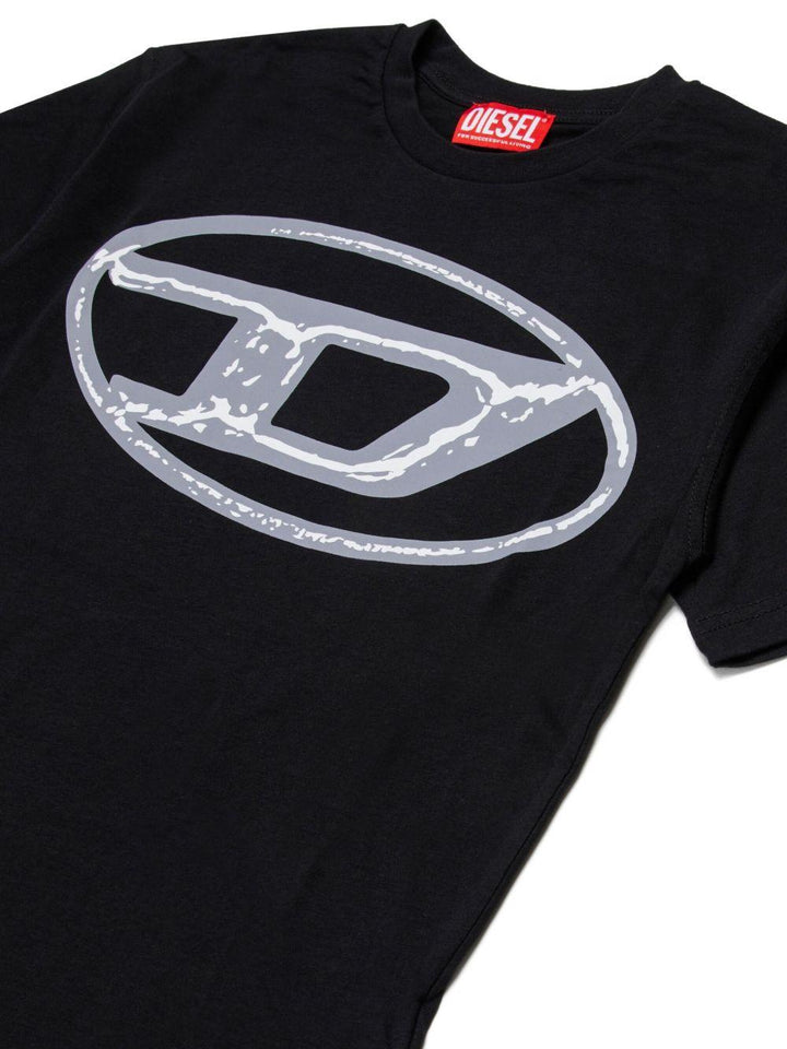 T-shirt nera per bambino J02477KYAUN K900 Diesel Kids 