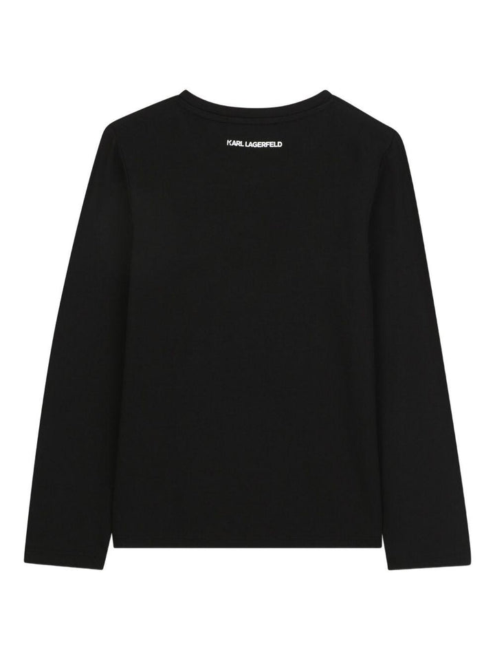 T-shirt nero per bambino Z30940 09B Karl Lagerfeld Kids 