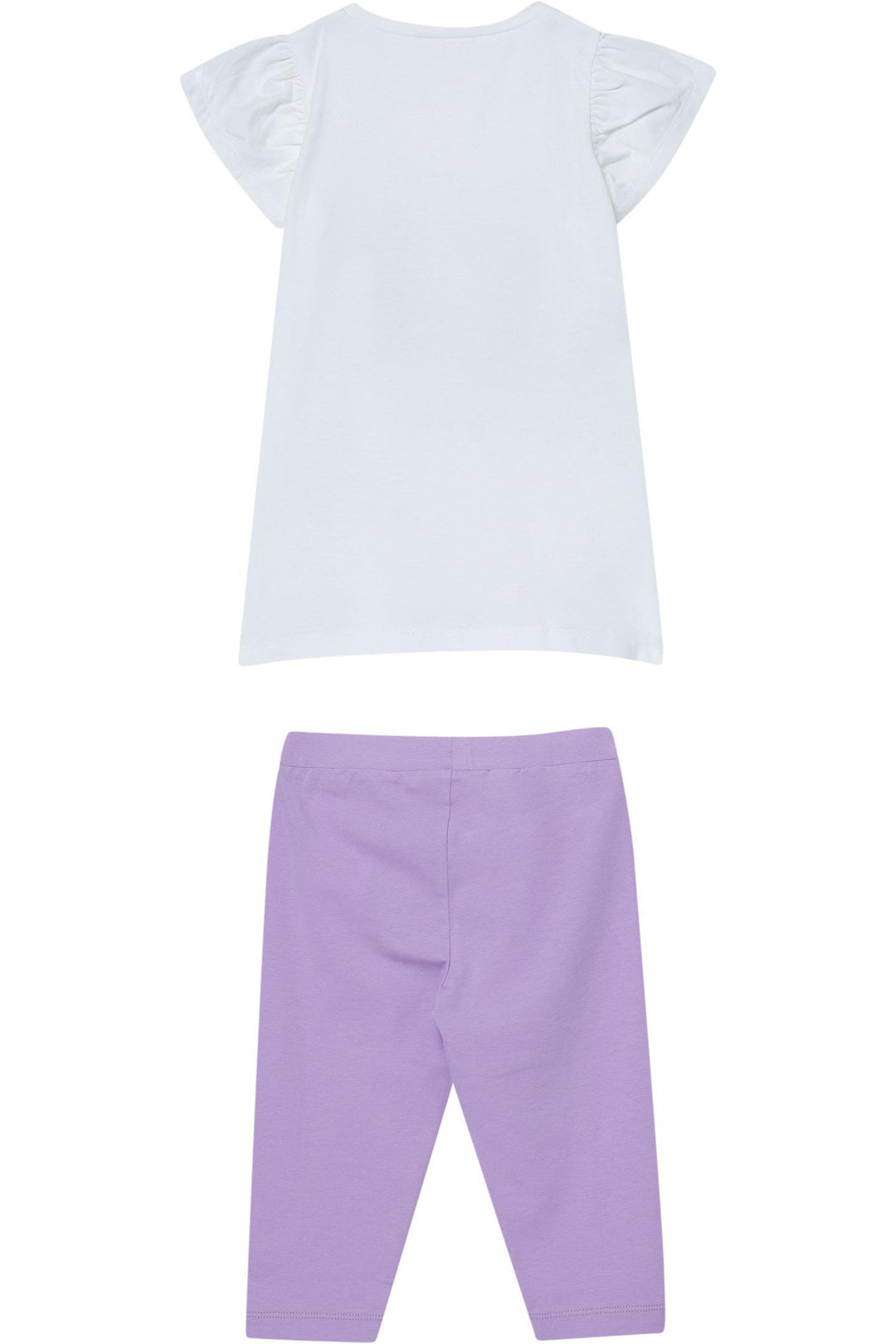 Completo bianco/viola per bambina