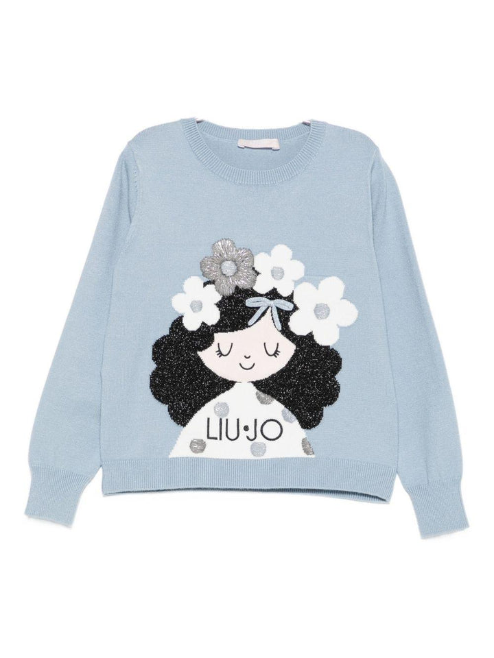 Maglione azzurro per bambina KF5057MA12P 64010 Liu Jo 