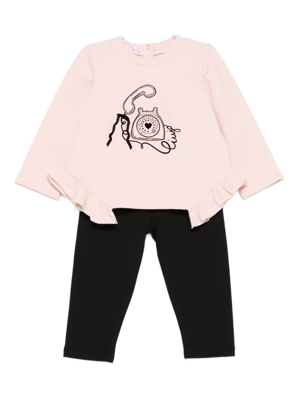 Completo rosa/nero per neonata HF5038F0724 B3482 Liu Jo 